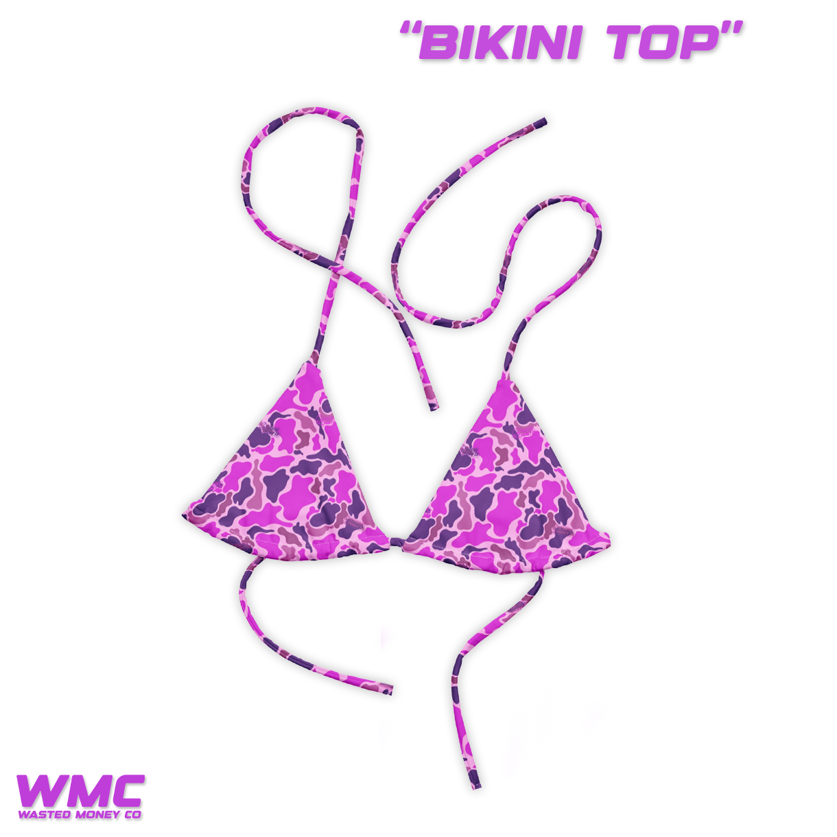 Premium Pink Camo Bikini Top